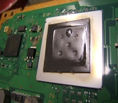 Heat damaged IC and pad picture
